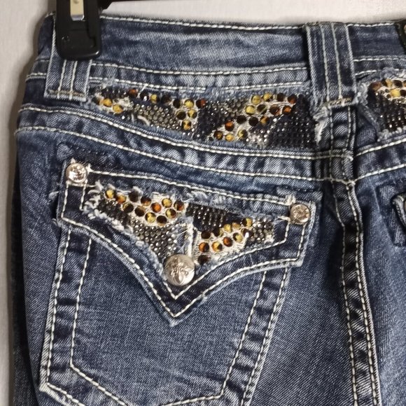 Miss Me Women's Bootcut Embellished Pockets Medium Wash Denim Jeans Size 26 - Picture 9 of 13